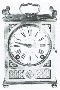 Frans pendule d'officier verguld brons reisklok antieke klok