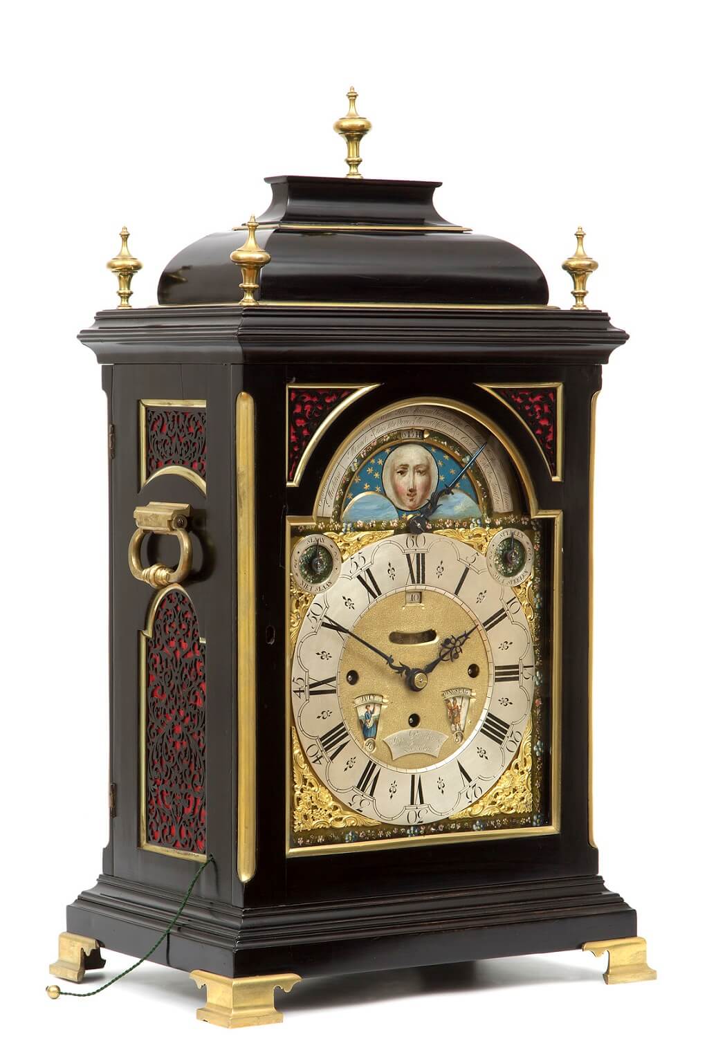 English ebonised musical table clock Rimbault 1750