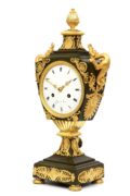 French Empire Ormolu Bronze Urn Clock Dragons 1800