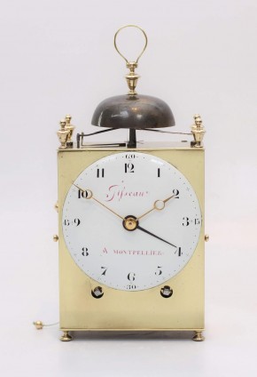 French Brass Capucine Repeater Carriage Clock Montpellier 1790