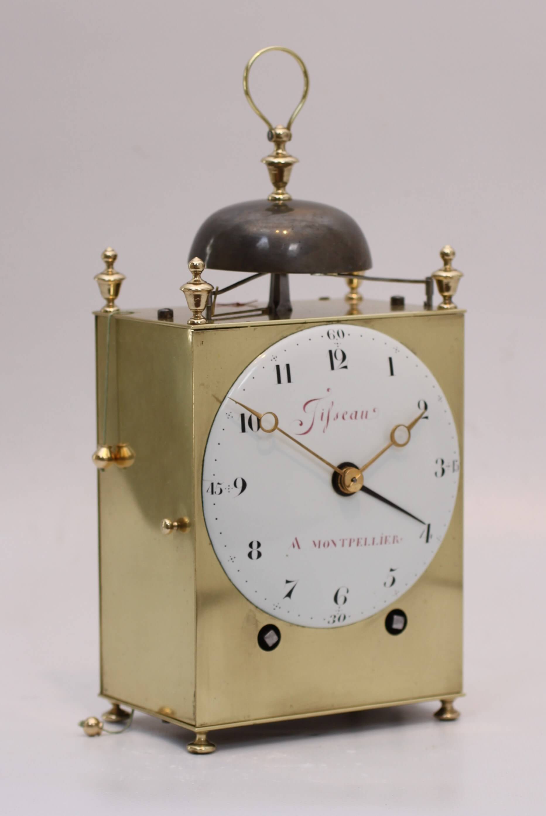 French brass capucine repeater carriage clock Montpellier 1790