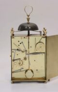 French Brass Capucine Repeater Carriage Clock Montpellier 1790