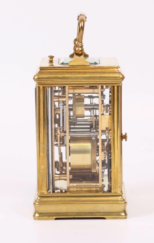 A French brass carriage clock with alarm, circa 1890 - Gude & Meis