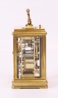 French Gilt Canele Carriage Clock Repeater Alarm Circa 1890