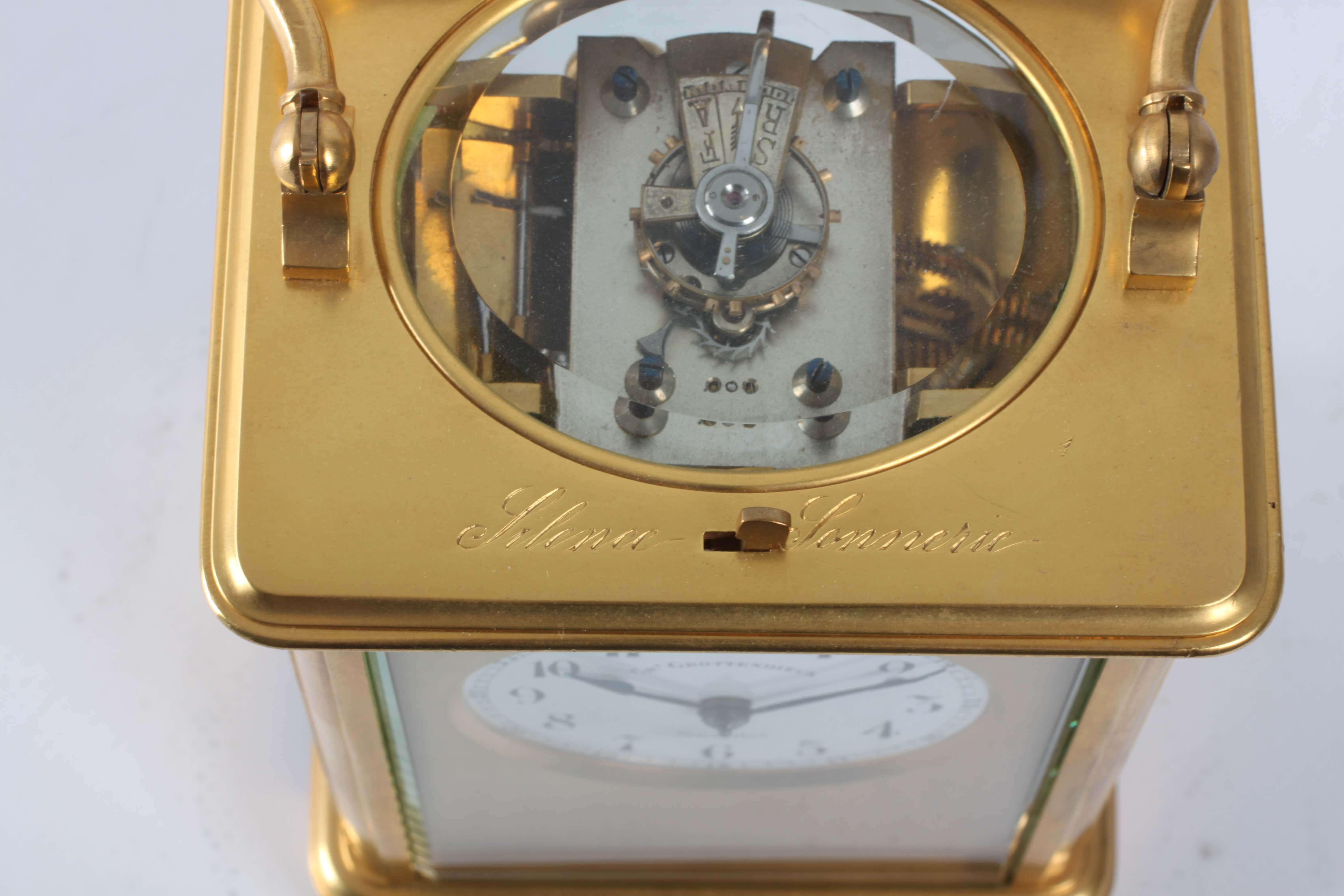 French corniche carriage clock Grottendieck repeater 1870