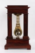 French Empire Mahogany Ormolu Oscillating Portico Clock 1825