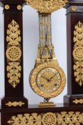 French Empire Mahogany Ormolu Oscillating Portico Clock 1825