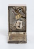 Swiss Miniature Silver Guilloche Enamel Timepiece 1900