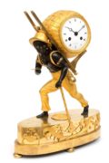 French Empire Ormolu Bon Sauvage Mantel Clock 1800