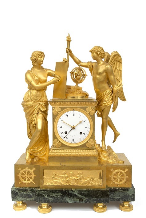 French Empire ormolu mantel clock Genie&Imagination 1800