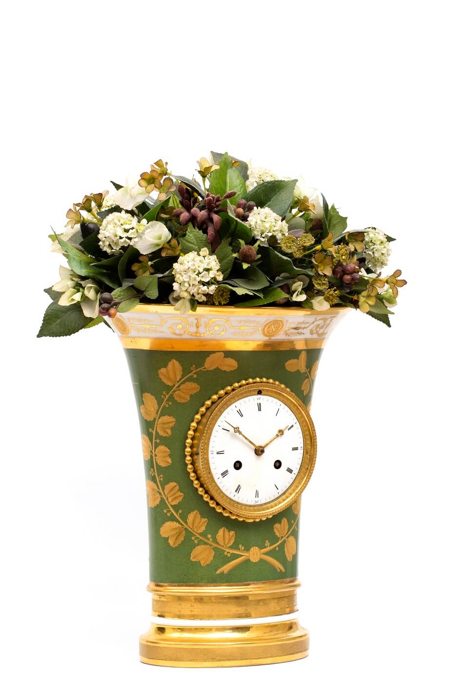 French Empire Sevres porcelain urn mantel clock 1800