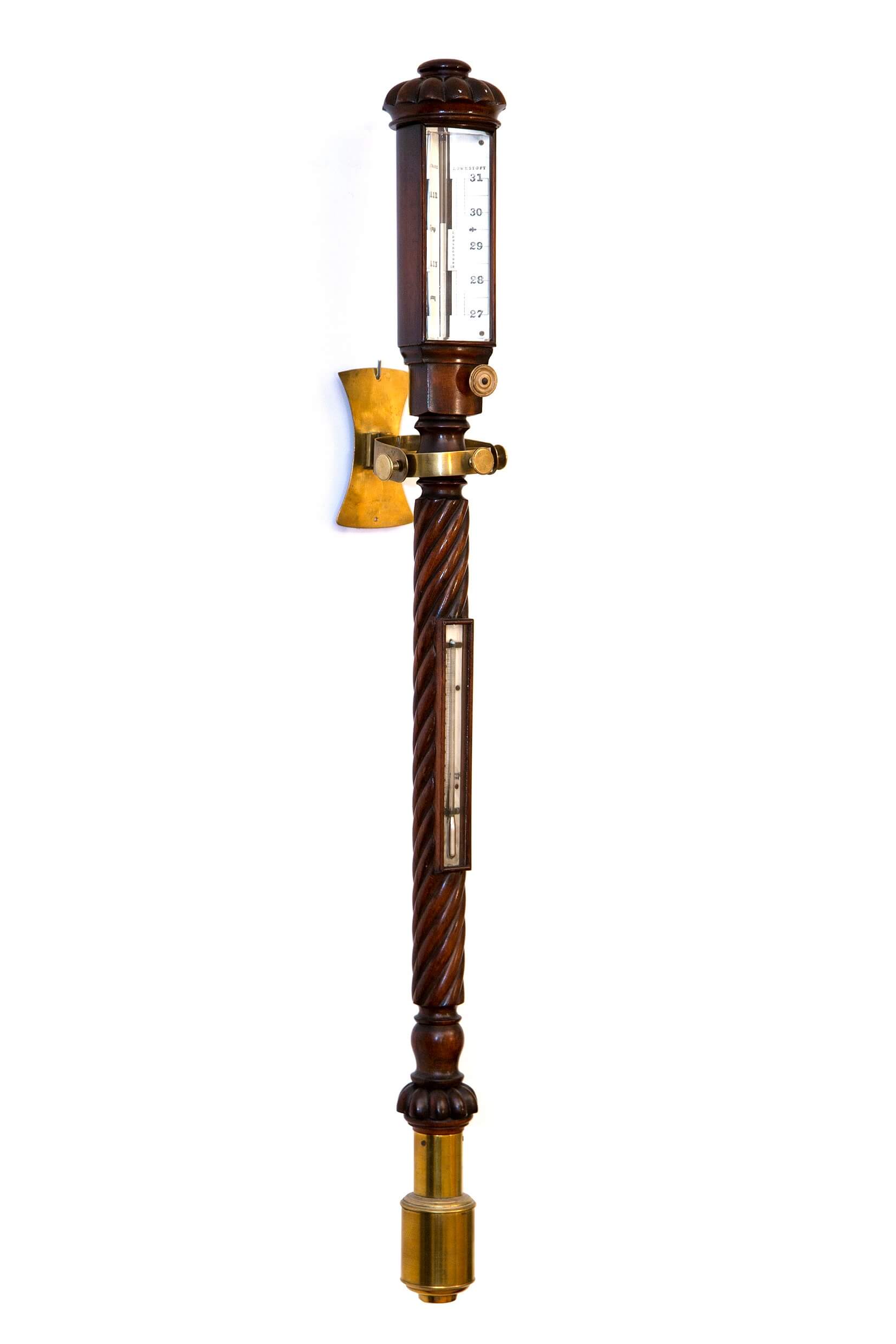 English Victorian mahogany marine barometer 1850