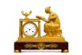 French Empire Ormolu Griotte Rouge Mantel Clock Sappho 1800