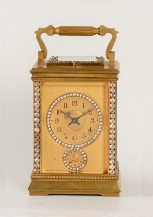 French Anglaise Carriage Clock Cut Crystal Repeater 1890