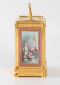 French Gorge Carriage Clock Porcelain Drocourt 1880