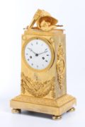 French Empire Ormolu Mantel Clock War Peace 1800