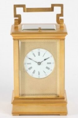 French Gilt Brass Anglaise Carriage Clock Repeater 1880