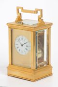 French Gilt Brass Anglaise Carriage Clock Repeater 1880