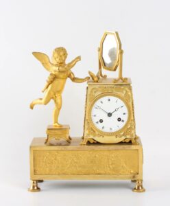 French Empire ormolu mantel clock Cupid 1800