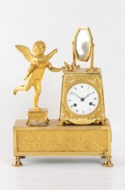 French Empire Ormolu Mantel Clock Cupid 1800