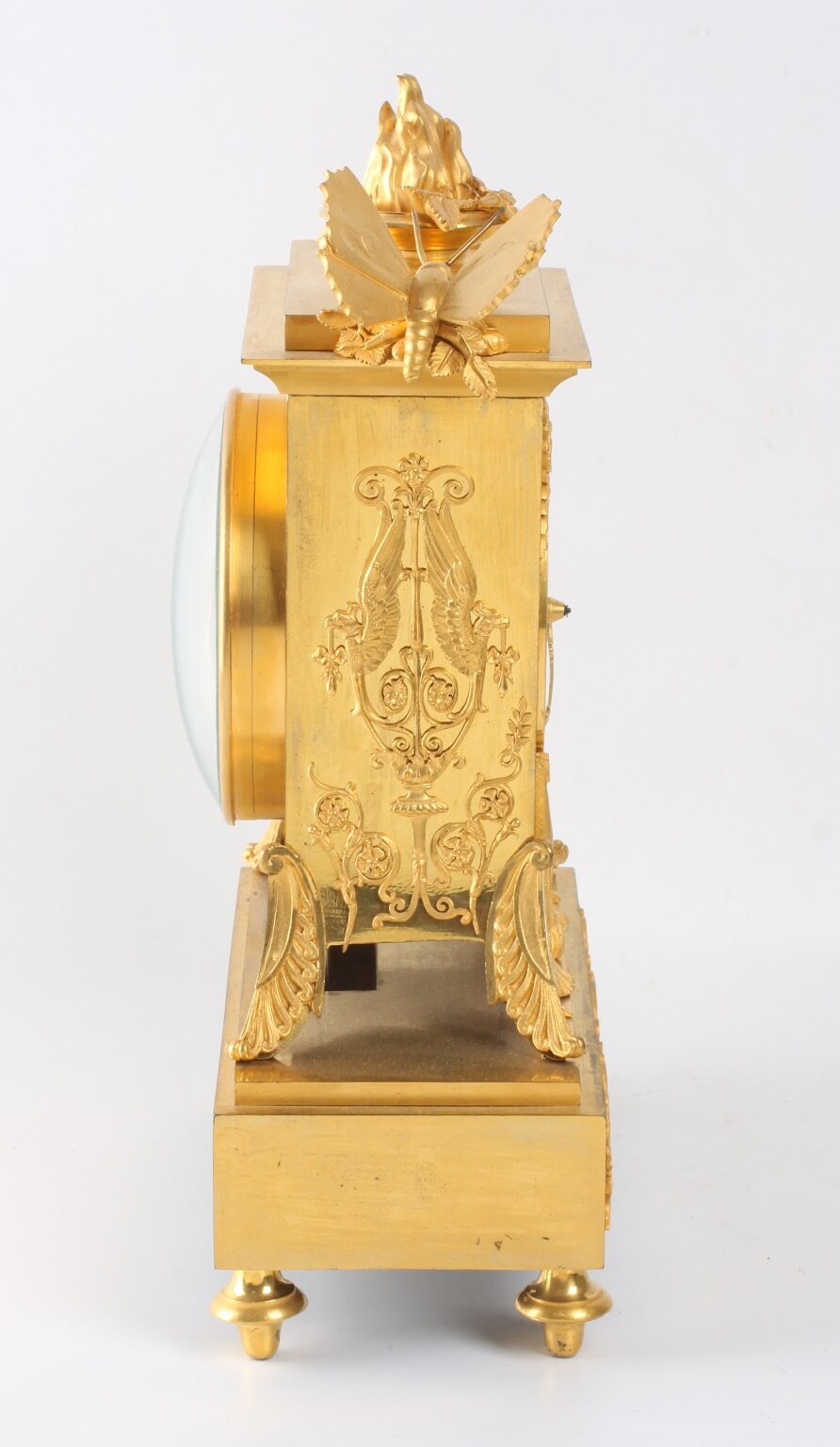 French Empire ormolu mantel clock butterfly 1800