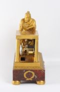 French Empire Ormolu Griotte Rouge Mantel Clock Sappho 1800