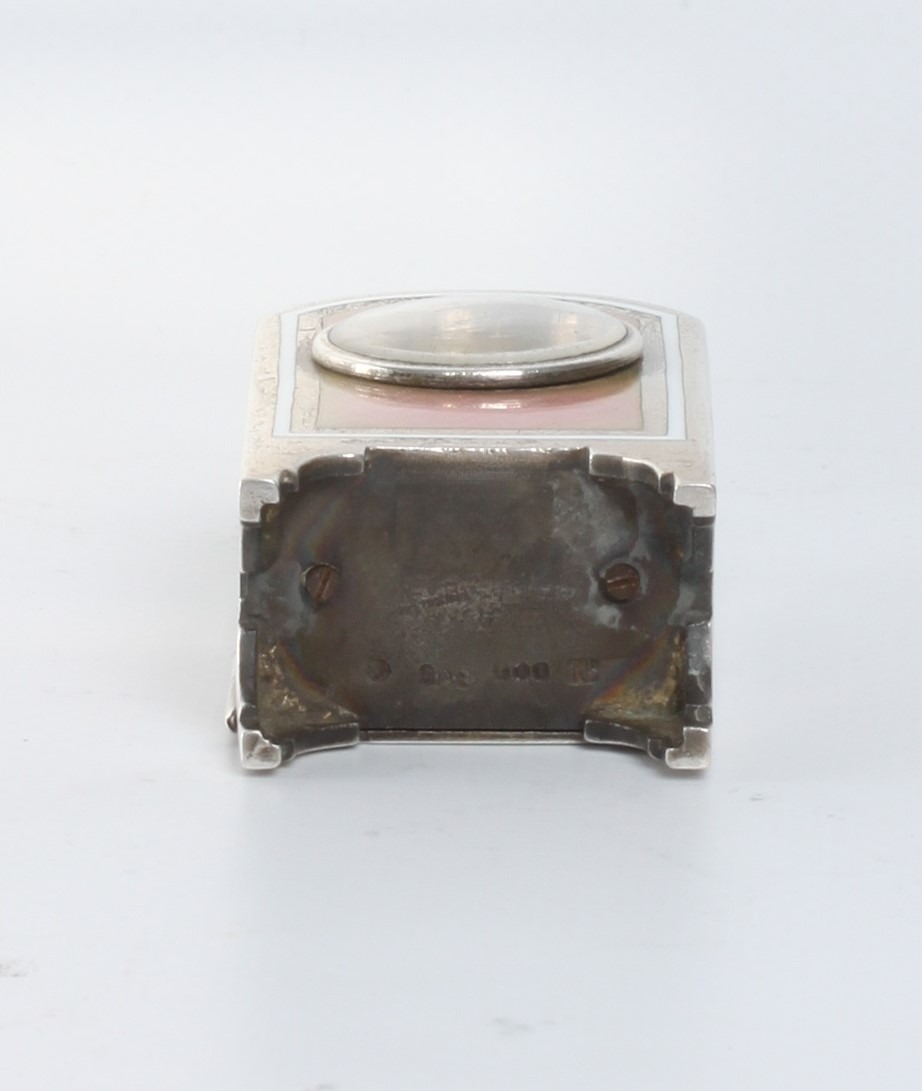 Swiss miniature silver guilloche enamel 1900