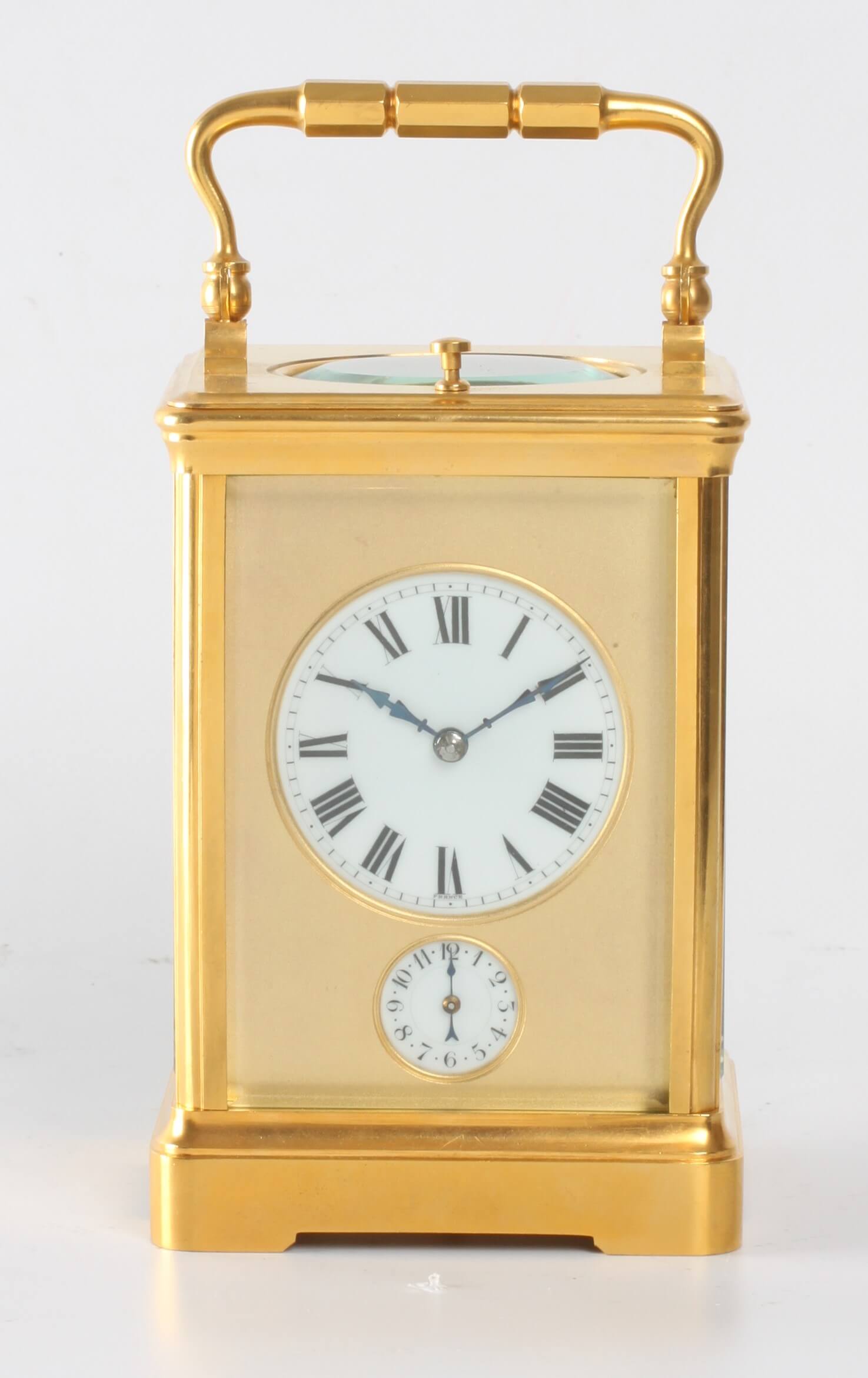 Frenchgilt quarter striking corniche carriage clock 1880