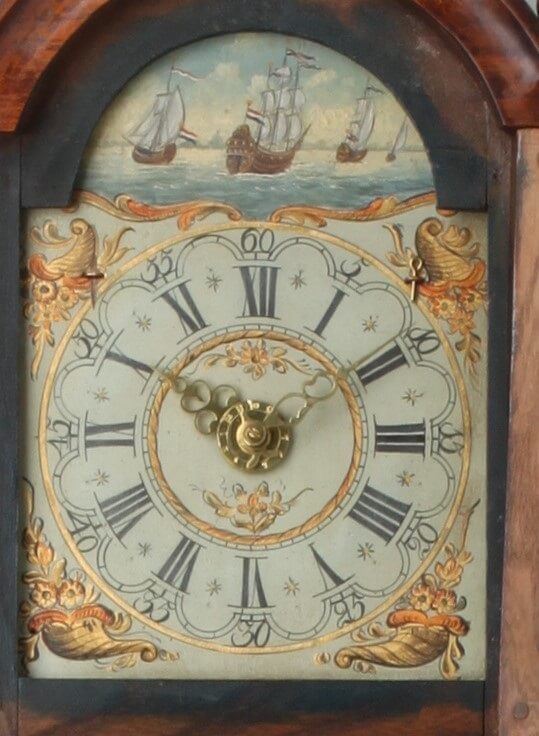 Dutch Frisian wall clock staartschippertje striking 1800