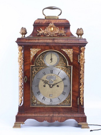 English mahogany table clock Pritchard 1770