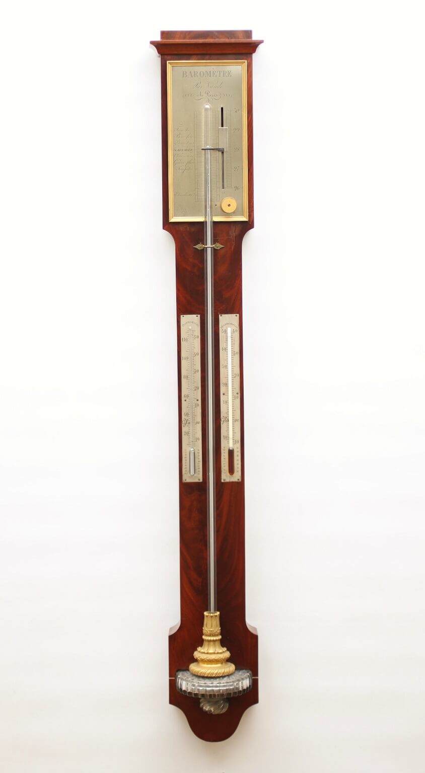 French Charles X mahogany barometer Vande 1830