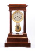 French Charles X Mahogany Regulator Portico Clock 1829