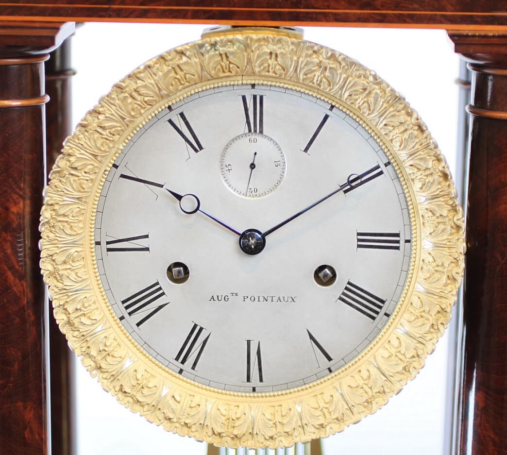 French Charles X mahogany regulator portico clock 1829
