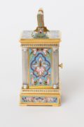 French-cloisonné-anglaise-carriage Clock-travel Clock-antique Clock-timepiece-gilt Brass-