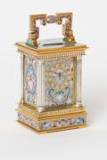 French-cloisonné-anglaise-carriage Clock-travel Clock-antique Clock-timepiece-gilt Brass-