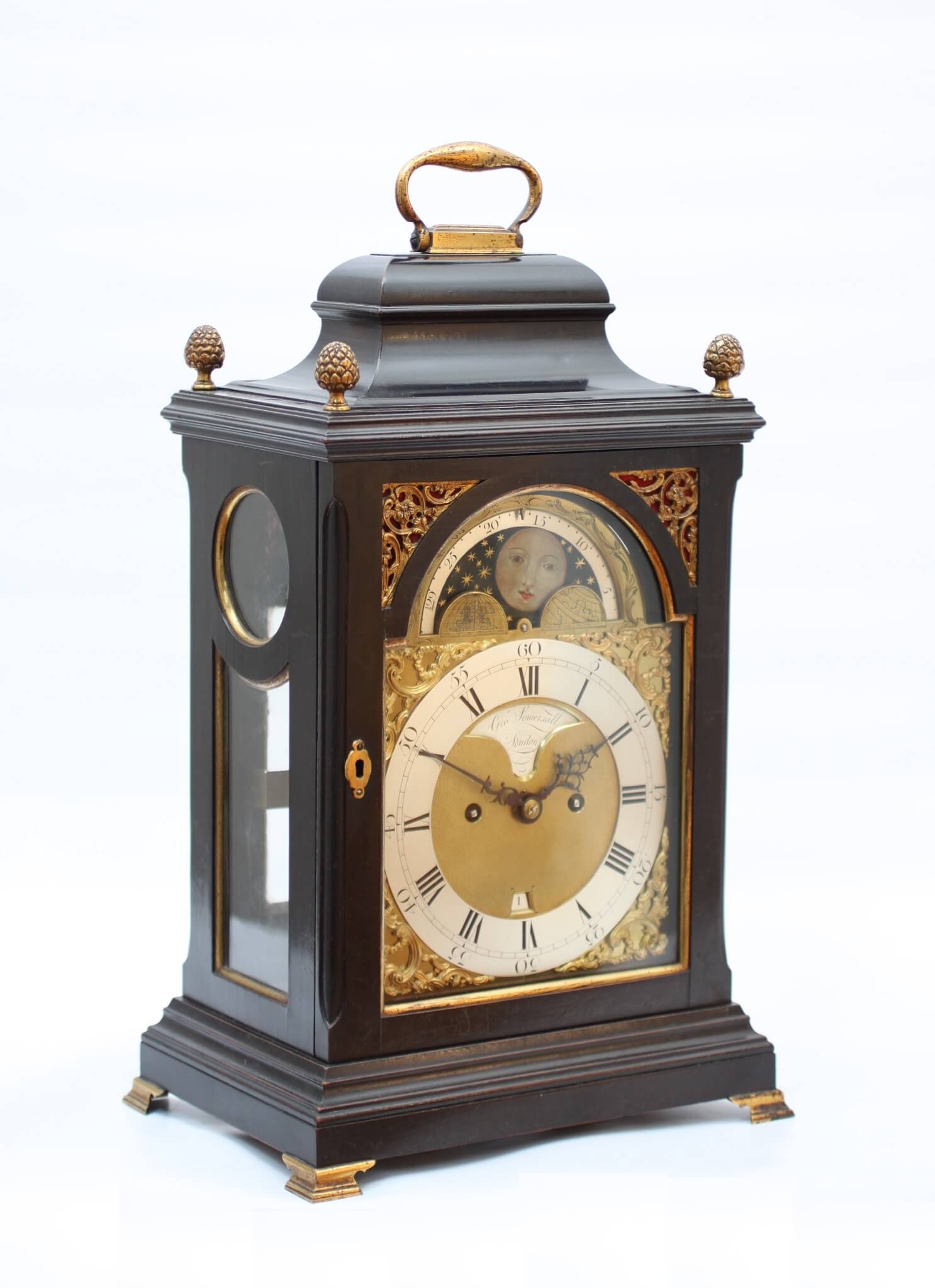 English Dutch market striking repeat moonphase bracket clock 1770