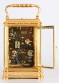 French Gorge Engraved Carriage Clock Repeater Drocourt 1880