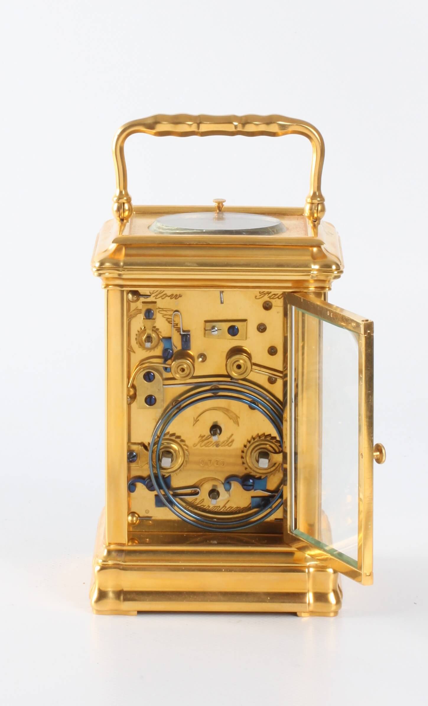 French gorge carriage clock repeater alarm 1880