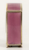 Swiss Miniature Silver Guilloche Enamel Purple 1900