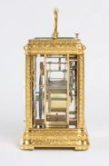 French Gilt Engraved Carriage Clock Repeater Renaissance 1880