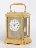 French Gilt Engraved Carriage Clock Repeater Renaissance 1880
