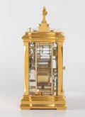 French Gilt Carriage Clock Jugendstil Repeater Frost 1890