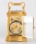 French Gilt Carriage Clock Jugendstil Repeater Frost 1890