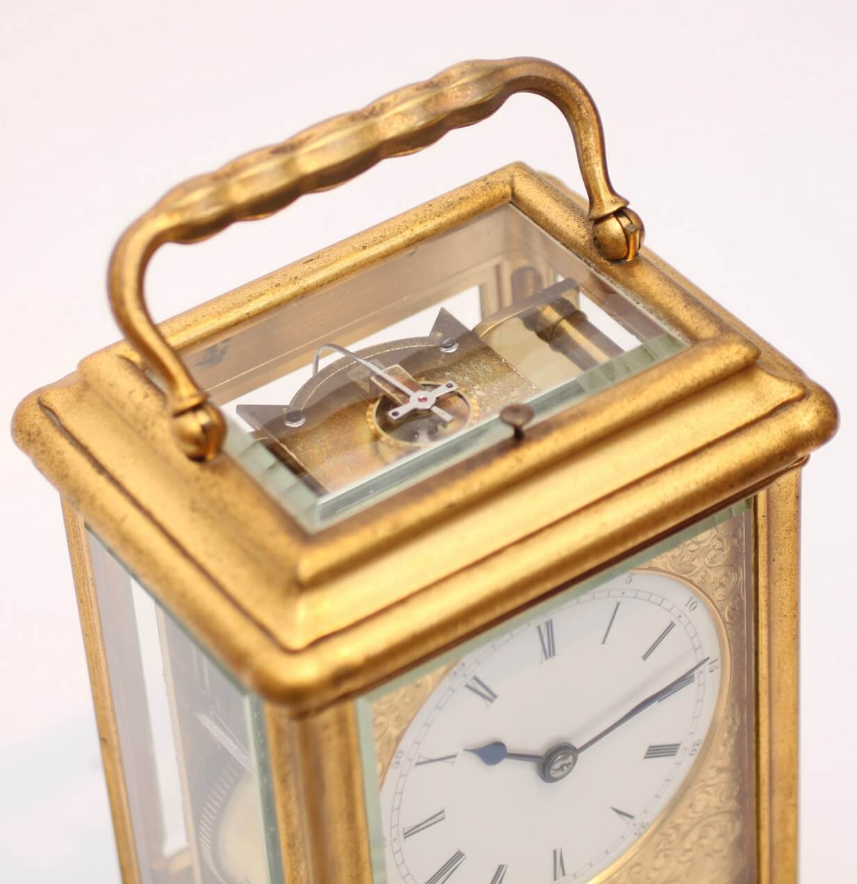 French gilt gorge giant carriage clock Drocourt 1870