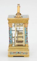 French Miniature Gilt Cloisonné Anglaise Carriage Clock 1870