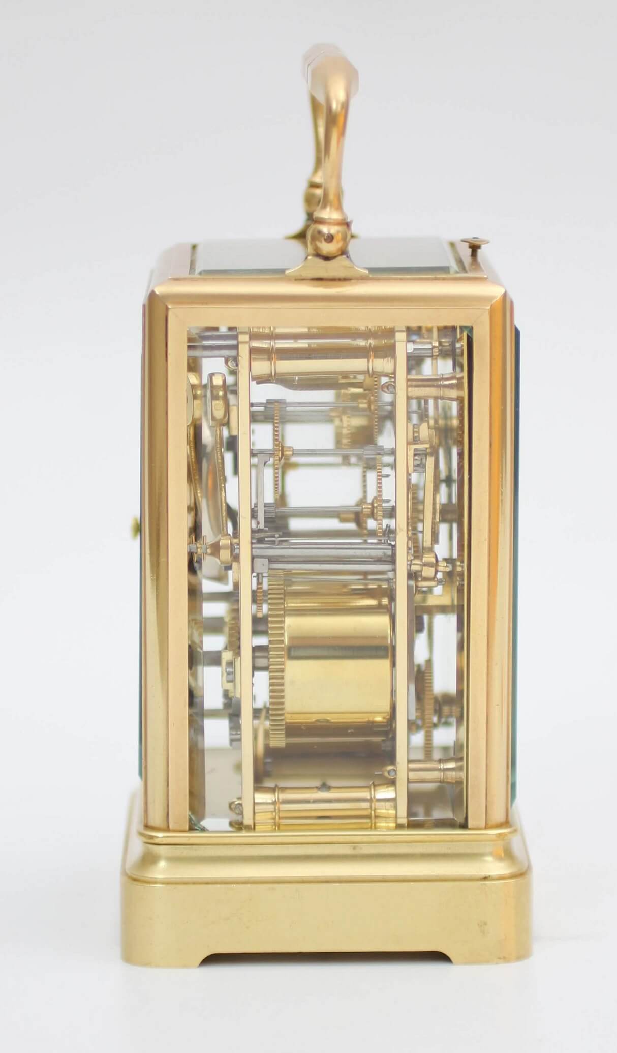 French one piece brass Drocourt carriage clock 1850