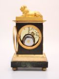 French Ormolu Bronze Marble Mantel Clock Lion 1800