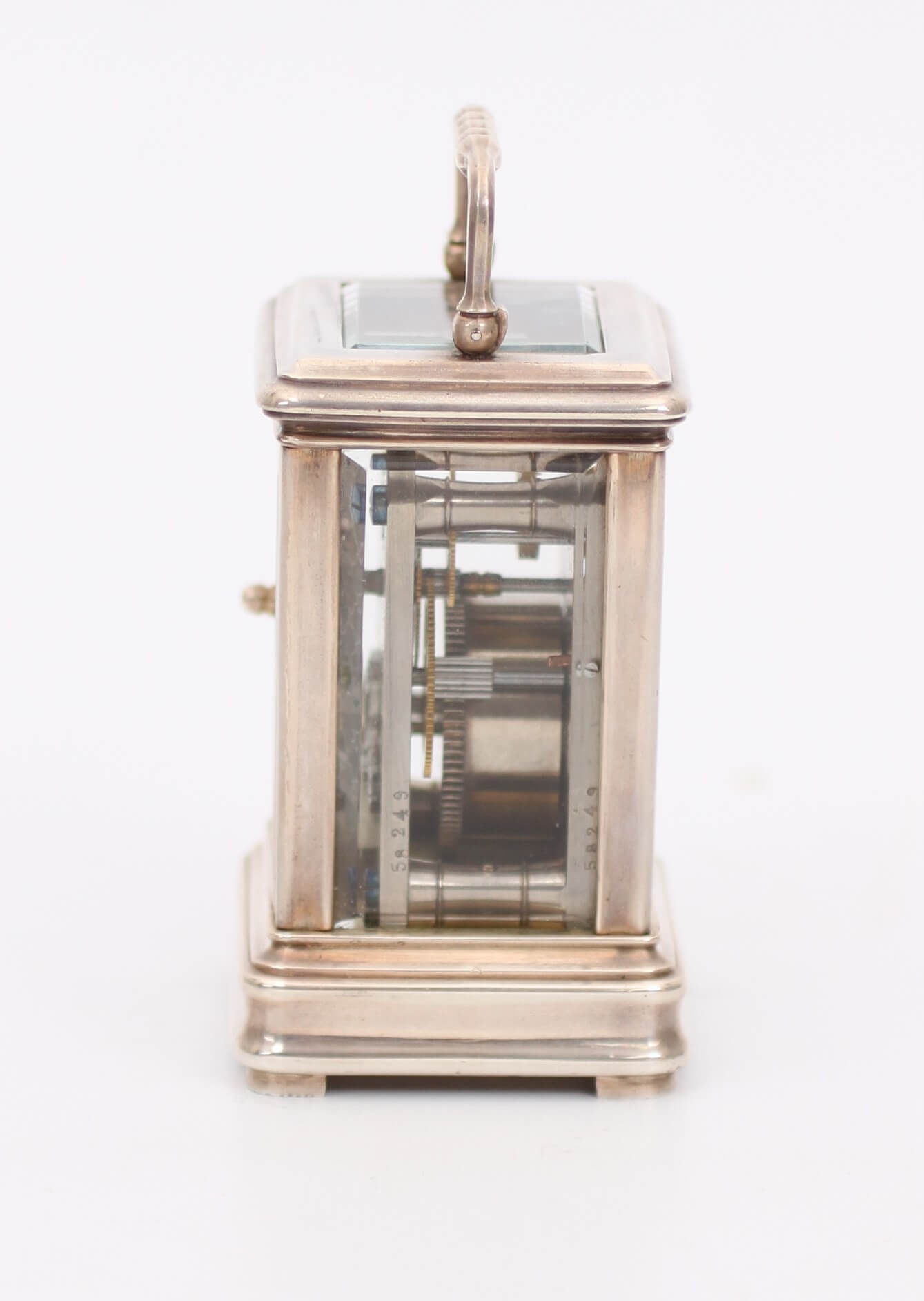 Swiss silver miniature carriage clock Gübelin 1890