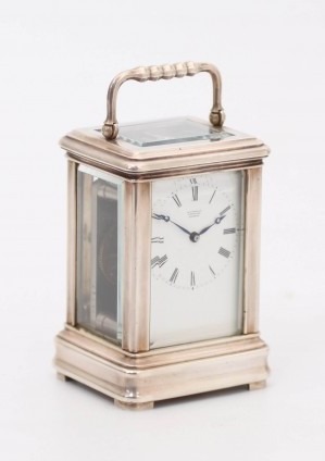 Swiss Silver Miniature Carriage Clock Gübelin 1890
