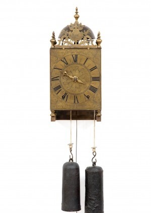 French Morbier Lantern Brass Wall Clock Reymond 1740
